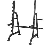 Gorilla Sports® Rack Squat - 9 Options de Stockage, 4 Supports de Plaques 50/51mm, Acier Durable, Charge Max 300kg - Support Haltere, Cage Squat, Appareil Musculation, Fitness Materiel, Home Gym