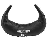 GORILLA SPORTS® Sac Sable Bulgare - Poids 5/8/12/17/22,5kg, 5 Boucles, en Cuir Synthétique, Noir - Sac Puissance, Musculation, Sandbag, Entraînement Force, Fitness, Boxe, Gym