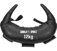 GORILLA SPORTS® Sac Sable Bulgare - Poids 5/8/12/17/22,5kg, 5 Boucles, en Cuir Synthétique, Noir - Sac Puissance, Musculation, Sandbag, Entraînement Force, Fitness, Boxe, Gym