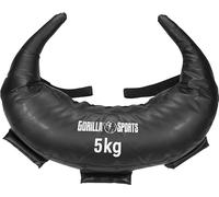 GORILLA SPORTS® Sac Sable Bulgare - Poids 5/8/12/17/22,5kg, 5 Boucles, en Cuir Synthétique, Noir - Sac Puissance, Musculation, Sandbag, Entraînement Force, Fitness, Boxe, Gym