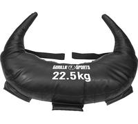 GORILLA SPORTS® Sac Sable Bulgare - Poids 5/8/12/17/22,5kg, 5 Boucles, en Cuir Synthétique, Noir - Sac Puissance, Musculation, Sandbag, Entraînement Force, Fitness, Boxe, Gym