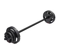 Gorilla Sports® Set d’haltères aérobic 20 kg, Barre 130 cm, 6 disques | Disques Grip à triple poignée, Ø 30/31 mm, 2 stop-disques à ressort, pour aérobic, bodypump, fitness et entraînement croisé