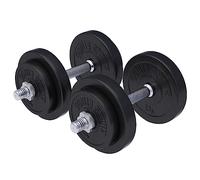 GORILLA SPORTS® Set d’Haltères Courts 20/30 kg, 2 Barres Ø 30 mm, Plastique | Poignées Moletées Antidérapantes, Fermetures Étoile, 8/12 Disques; Kit Réglable pour Musculation et Fitness