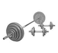 Gorilla Sports Set d'haltères Barre Longue en Fonte 97,5 Kg