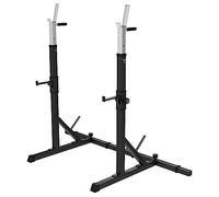 GORILLA SPORTS® Squat Rack - Hauteur Réglable, Multifonction, en Acier, Charge Max 200-250 kg - Support pour Barre de Haltères, Rack de Squat, Cage de Squat, Domicile, Gym, Entraînement, Fitness