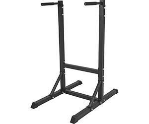 Gorilla Sports Station Dip - Poignées rembourrées, Max 150 kg, en acier, noir ou blanc - Station d'entraînement, Dip Station, Parallèle, pour Abdominaux, Triceps, Tractions, Fitness, Gymnase