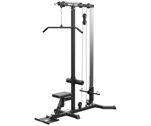 Gorilla Sports® Station Tirage Musculation - Ajustable, 2 Poignées, Poulie Haute et Basse, Charge Max 280 kg, Noir / Blanc - LAT Pulldown Machine, Musculation, Dos, Fitness, Materiel, Sport, Maison