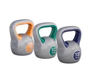 Gorilla Sports® Stylish Haltère kettlebell Poids de 2 à 20 kg Haltère de remise en forme Vendu à l’unité ou par lot, C : 30 kg (8 kg + 10 kg + 12 kg).