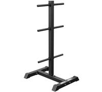 Gorilla Sports® Support pour Poids - avec 6 Barres, pour Disques de Ø 30 mm, Charge Max. 200 kg, Acier, Blanc/Noir - Support pour Disques d'Haltères, Rack de Rangement Musculation, Équipement de Gym