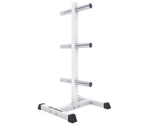 GORILLA SPORTS® Support pour Poids - pour Disques Olympiques Ø 50 mm, 6 Barres, Charge Jusqu'à 350 kg, Acier, Noir/Blanc - Rack de Rangement Poids, Stockage d'Haltères, Professionnel, Musculation, Gym