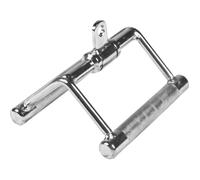 Gorilla Sports® Triangle de Tirage - Parallèle, Antidérapantes, Max. 200 kg, Chromé - Poignées Double D, Barre Traction, pour Biceps/Triceps, Gym, Entraînement, Équipement de Fitness, Musculation