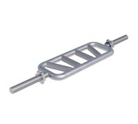 GORILLA SPORTS® Triceps Bomber - Ø 30mm, Max. Charge 200 kg, avec 2 Fermetures en Etoile, Chrome - Barre de Triceps/Biceps, Gym