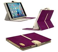 Gorilla Tech Apple iPad Mini 3 Etui Housse A Rabat Boucle Détachable en Daim Synthétique Haut De Gamme avec Support Rotatif 360°, Fermeture Magnétique, Porte Cartes Et Fonction Stand - Couleur Violet