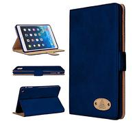 Gorilla Tech Étui de luxe en cuir véritable pour Apple iPad 7 10,2" avec support pour modèle A2197 A2200 A2198 Bleu marine