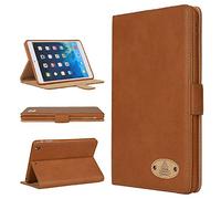 Gorilla Tech Étui de protection en cuir véritable avec support pour Apple iPad 9.7 2018 modèle A1893 A1954
