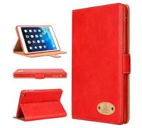Gorilla Tech Étui de protection en cuir véritable avec support pour iPad tous les modèles/livré dans son emballage de vente au détail (rouge, iPad Pro 12,9" (2022) 6e génération)