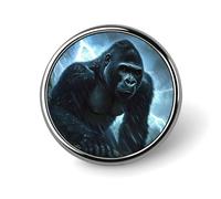 Gorilla Thunder Round Lapel Pins Decorative Metal Brooches Funny Button Badge for Clothing Bag Hat Gifts