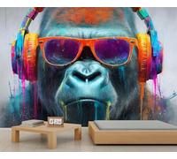 Gorilla Wallpapers Colorful Graffiti Wildlife Wallpaper Murals for Walls Abstract Wild Animal Girls Wallpaper Living Room for Bedroom Art Peintures Murales 150 x 105 cm