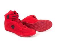 Gorilla Wear - Hauts Noirs et Blancs - Chaussures de Bodybuilding et de Fitness avec Logo léger et Confortable - Parfait pour la Gym, Le Sport, la Musculation - Polyester PU, Rouge et Noir., 36 EU