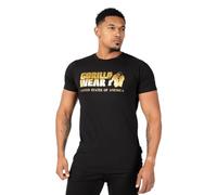 GORILLA WEAR Homme T-shirt Classique T shirt, Noir/Or, XL EU