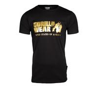 GORILLA WEAR T- Shirt Classique, Noir/Or, 4XL Homme