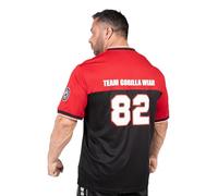 Gorilla Wear Trenton Football Jersey T-Shirt, Noir/Rouge, L Hommes