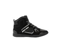 Gorilla Wear Troy High Tops Chaussures de Bodybuilding - Noir/Rouge - Sport Loisirs Quotidien Entraînement Entraînement Lacets avec Logo Confortable Tenue Extra Forte pour Homme, Gris, 44 EU