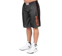 Gorilla Wear Wallace Short de bodybuilding en maille Old School Double taille large, gris/orange, L-XL Tall