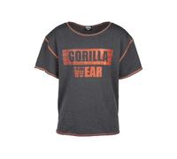 Gorilla Wear Wallace T-shirt d'entraînement pour bodybuilding Old School Col large Tailles doubles, gris/orange, XXL-3XL Tall