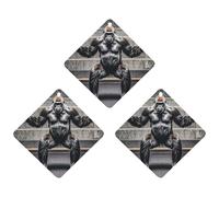 Gorillas in Fitness Gym Lot de 3 désodorisants à suspendre pour voiture, maison, bureau, style noir