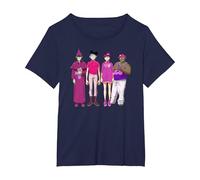Gorillaz Cracker Island Group T-Shirt, Femme Grandes Tailles, Bleu Marine, 2X