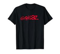 Gorillaz Paint Brush Red Logo T-Shirt, Homme, Noir, 4XL