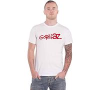 Gorillaz T Shirt Band Logo Nouveau Officiel Homme Blanc Size X-Large