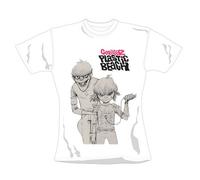 Gorillaz - T-Shirt Femme Blanc Gorillaz "Bang" (Taille S)