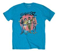 Gorillaz T Shirt Group Circle Rise Band Logo Nouveau Officiel Homme Sapphire Ble