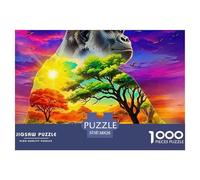 Gorille 1000 Pièces Puzzle pour Adultes Jeux De Défi Familial Divertissement Apaisant Cultiver l'esprit D'équipe pour Hommes, Femmes, Seniors 38x26cm/1000pcs