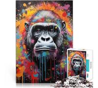 Gorille Banksy Street Art Puzzle 1000 pièces pour Adolescents Jeu éducatif Familial Anniversaire et Cadeaux Uniques 38x26cm