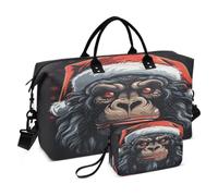 Gorille Chapeau Rouge De NoëL De FêTe Grave Sacs de Voyage Sac de Sport Sac à Main de W nd avec Trousse De Toilette pour Filles Hommes