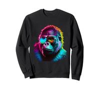 Gorille colorée Portant des Lunettes Graphique Sweatshirt