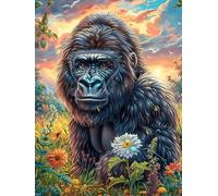 Gorille dans Le Jardin 300 Pièces Puzzle Adolescent en Carton Rigide Contes de fées Animaux et Plantes Difficulté Moyenne Activité Éducative Voyage Déplacement Cadeau Anniversaire Petit Prix 300 PCS