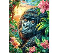 Gorille dans Le Jardin de Fleurs Puzzles 300 Pièces pour Adultes Educa Qualité Supérieure Décoration Artistique Famille Challenge Difficile Relaxation Assemblage 300 PCS