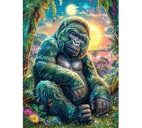 Gorille de la forêt 500 Pieces Casse-tête Débutant en Carton Anti-Déchirure Contes de fées Animaux Sauvages fantastiques Facile Apprentissage Loisir Créatif Décoration Murale Petit Prix Pas Cher 500