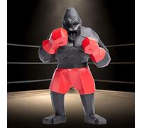 Gorille Decoration Statue, King Kong Statue, Singe Boxe Statuette pour Origami 3D Décoration Utilisé pour Salon Meuble À Vin Chambre Bureau Bar Café Ornements,Noir