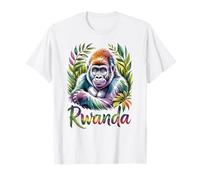 Gorille du Rwanda dans Une Jungle Tropicale, Faune Africaine Amusante T-Shirt