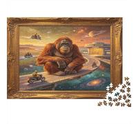 Gorille Géant Paysage Science Fiction Puzzle 1000 Pièces Papier pour Adultes Scène Fantastique Coffret Puzzle 1000 Pièces Détente Concentration Déco Cadeau 52x38cm/1000pcs