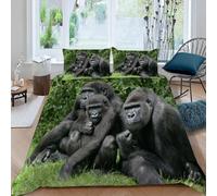 Gorille Housse De Couette X Imprim¿¿ D Animal Parure De Lit Personnes Ado Fille Enfants Microfibre Literie Pi¿¿Ces Avec Fermeture ¿¿Clair Et Ta