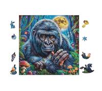 Gorille in Moonlight Forêt 100 Pièces Puzzle pour Ado en Carton Anti-Déchirure Facile Débutant Jeu De Société Soirée Entre Amis Cadeau Anniversaire Petit Prix 28x28cm