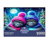 Gorille Jigsaw Puzzle 1000 Pièce Adapter Les Adultes Ou Les Familles Ensemble Puzzles Difficiles Cadeaux pour Adultes 100% Carton Recyclé Puzzle Décoratif 38x26cm/1000pcs