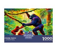 Gorille Jigsaw Puzzle 1000 Pièces pour Les Adultes Puzzles Difficiles Cadeaux pour Adultes 100% Carton Recyclé Puzzle Décoratif 38x26cm/1000pcs
