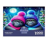 Gorille Jigsaw Puzzle 1000 Pièces pour Les Adultes Puzzles Difficiles Cadeaux pour Adultes 100% Carton Recyclé Puzzle Décoratif 52x38cm/1000pcs